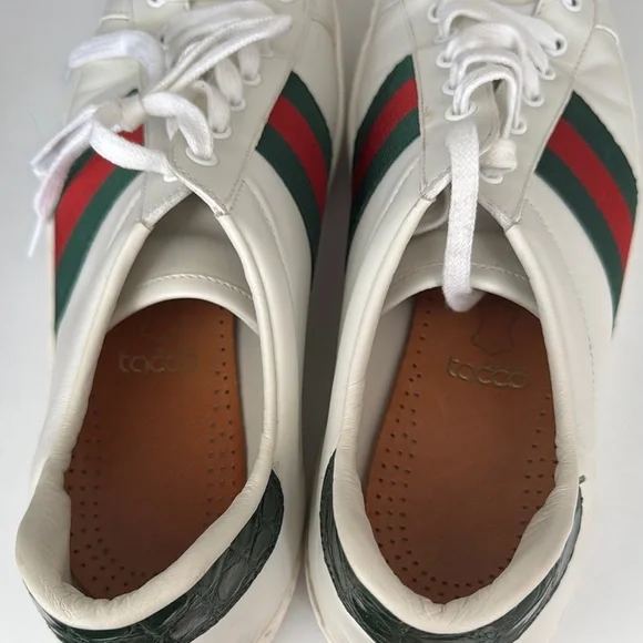 Gucci White and Green Men's Sneakers - Picture 2 of 2